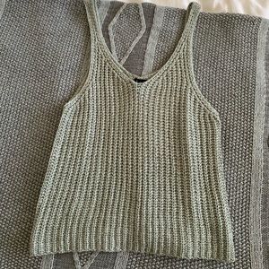 NWOT sage crochet tank